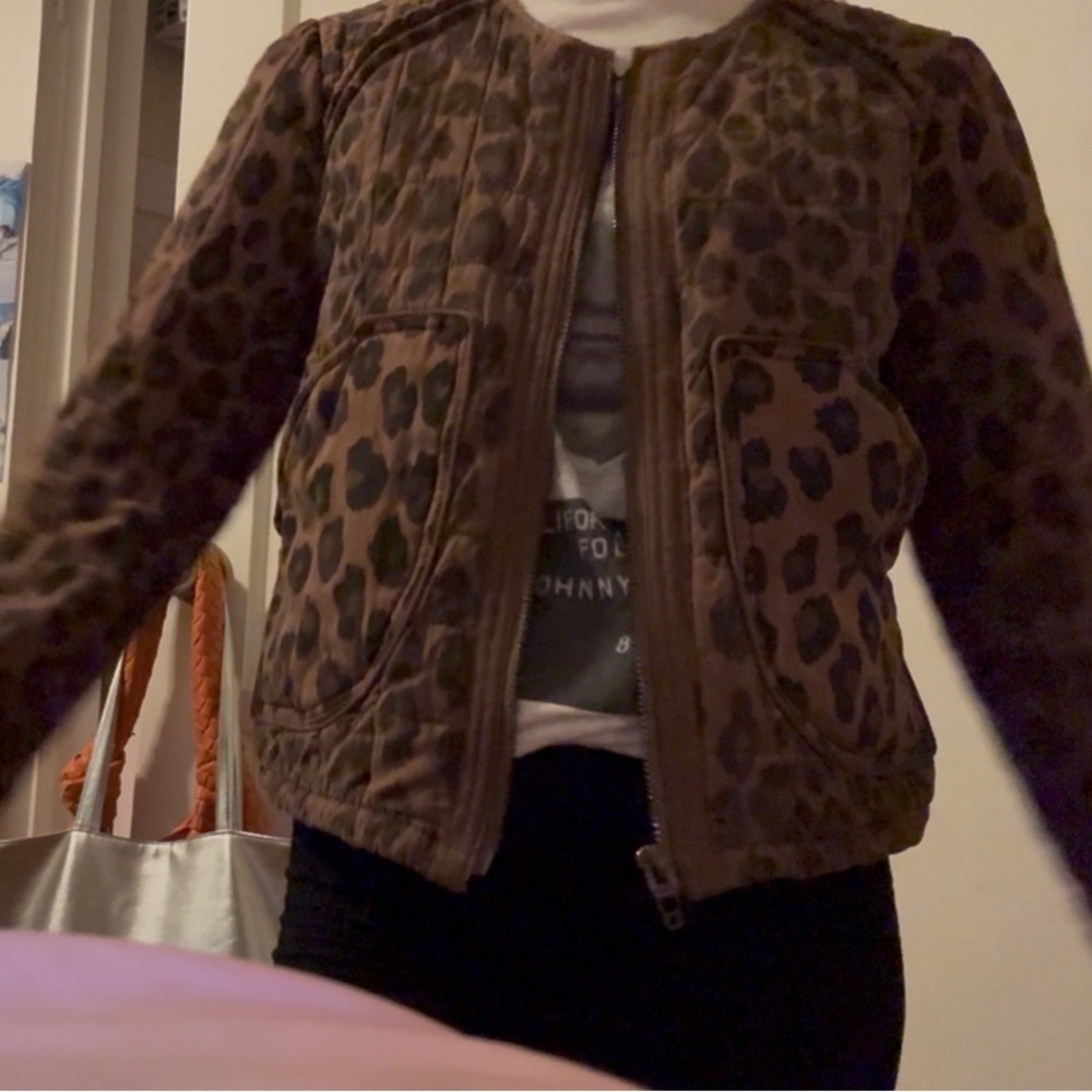 Leopard Print Women's quilted Jacket